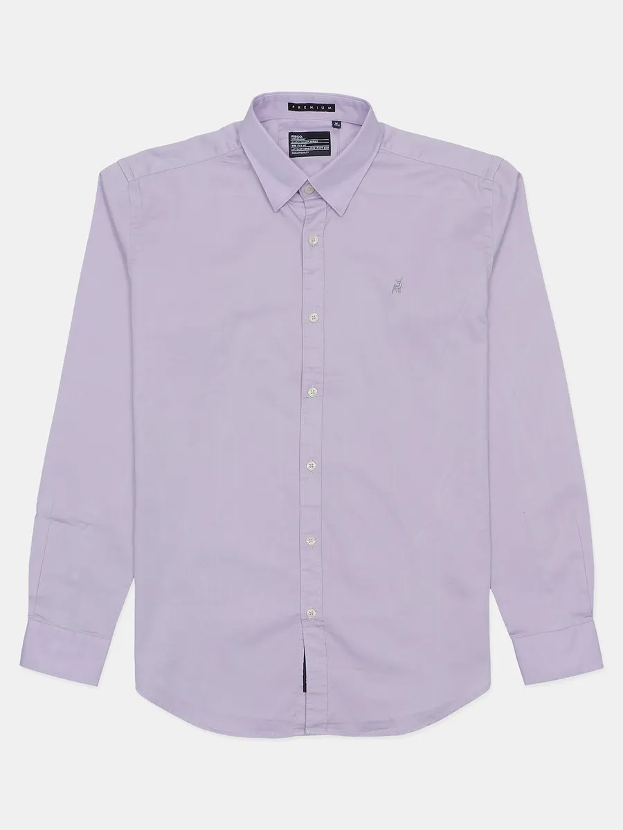 River Blue lilac purple cotton casual shirt