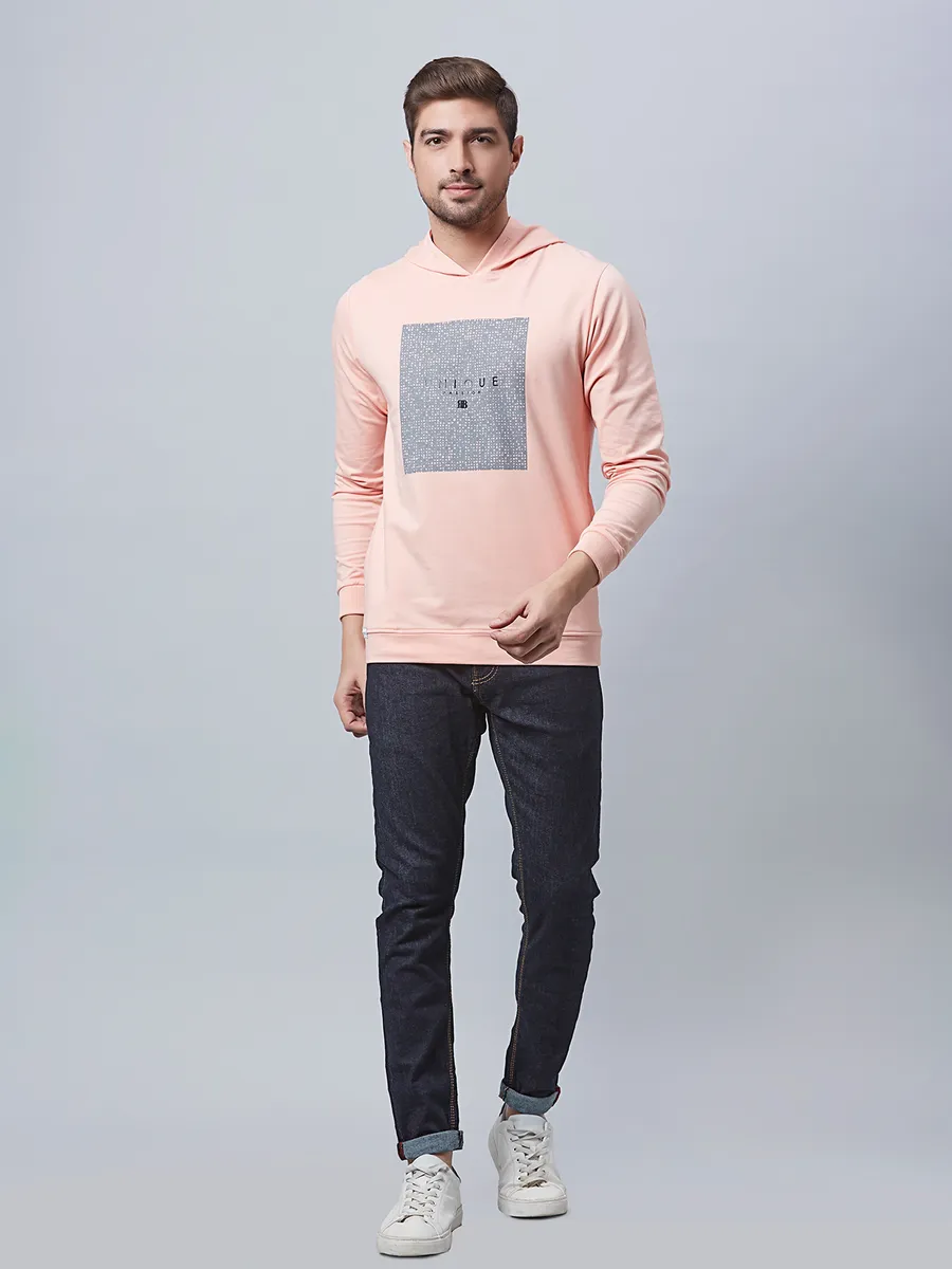 River Blue peach cotton t shirt in printed