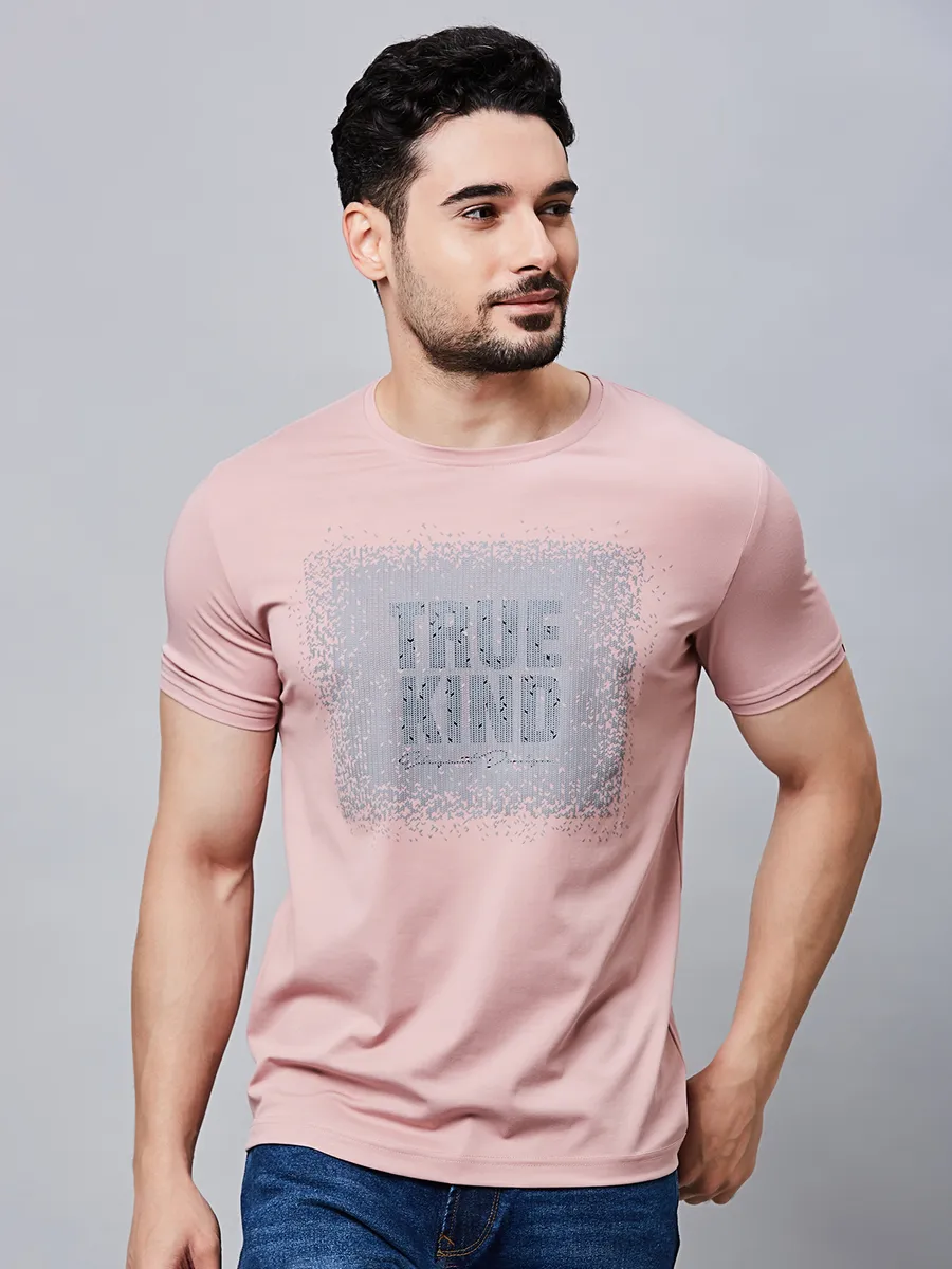 River Blue pink cotton printed t-shirt