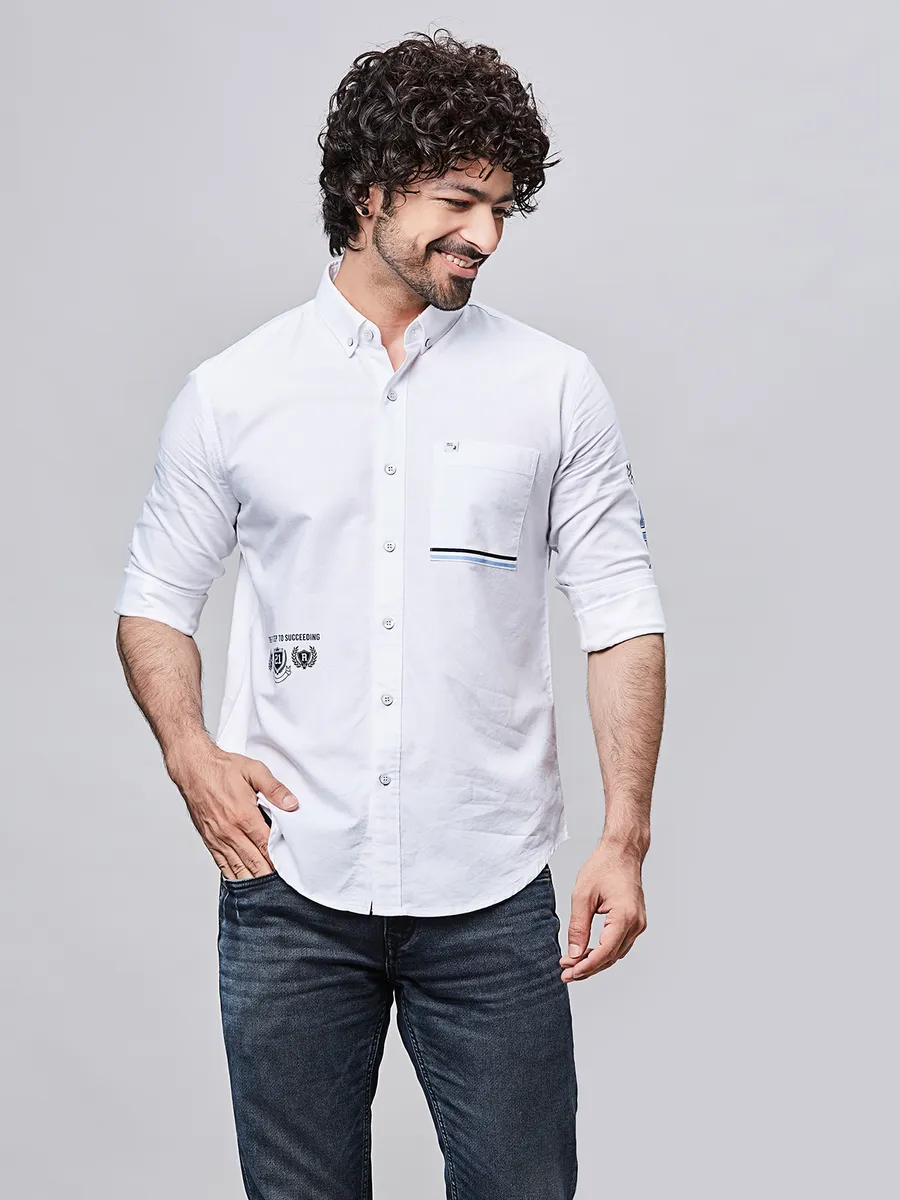 RIVER BLUE slim fit cotton shirt for men