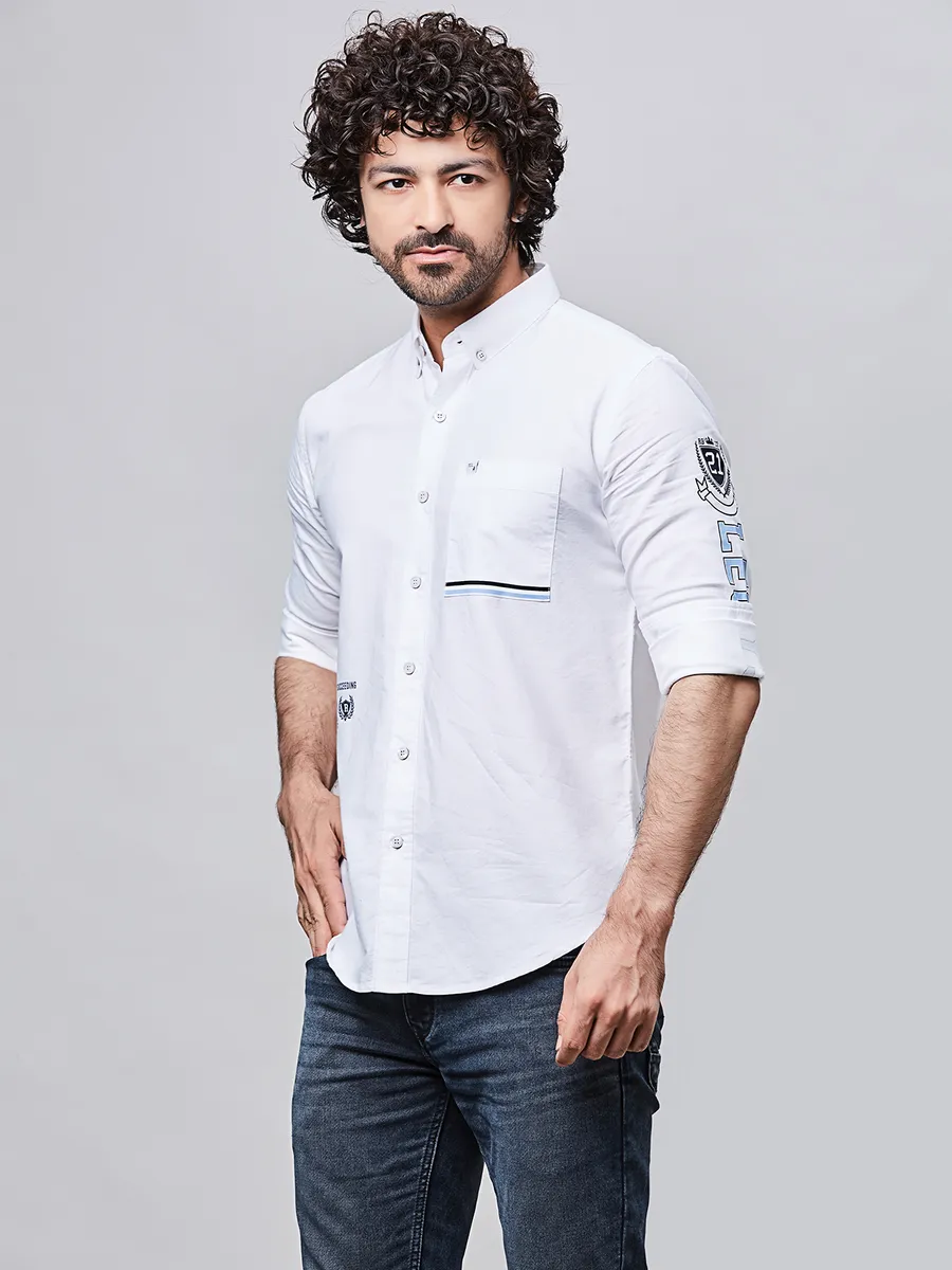 RIVER BLUE slim fit cotton shirt for men