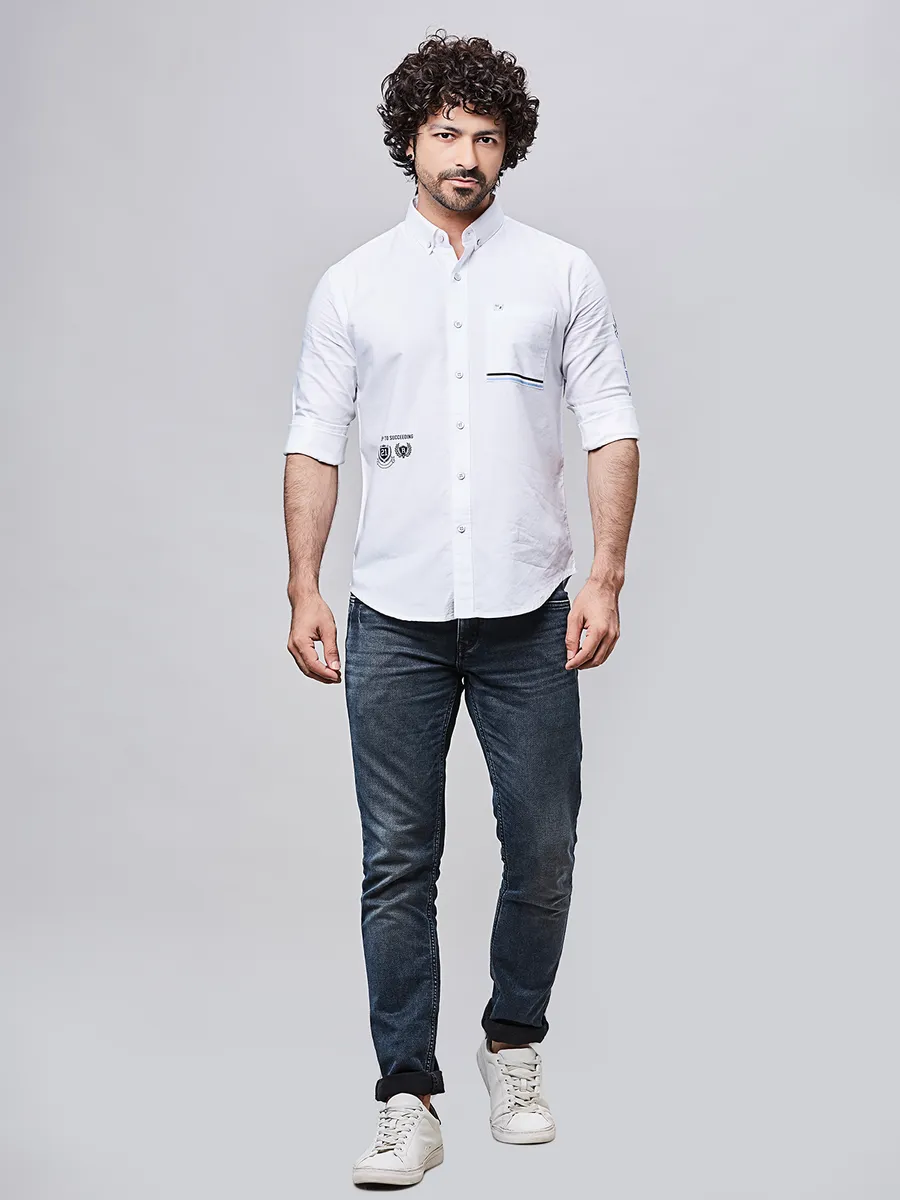 RIVER BLUE slim fit cotton shirt for men