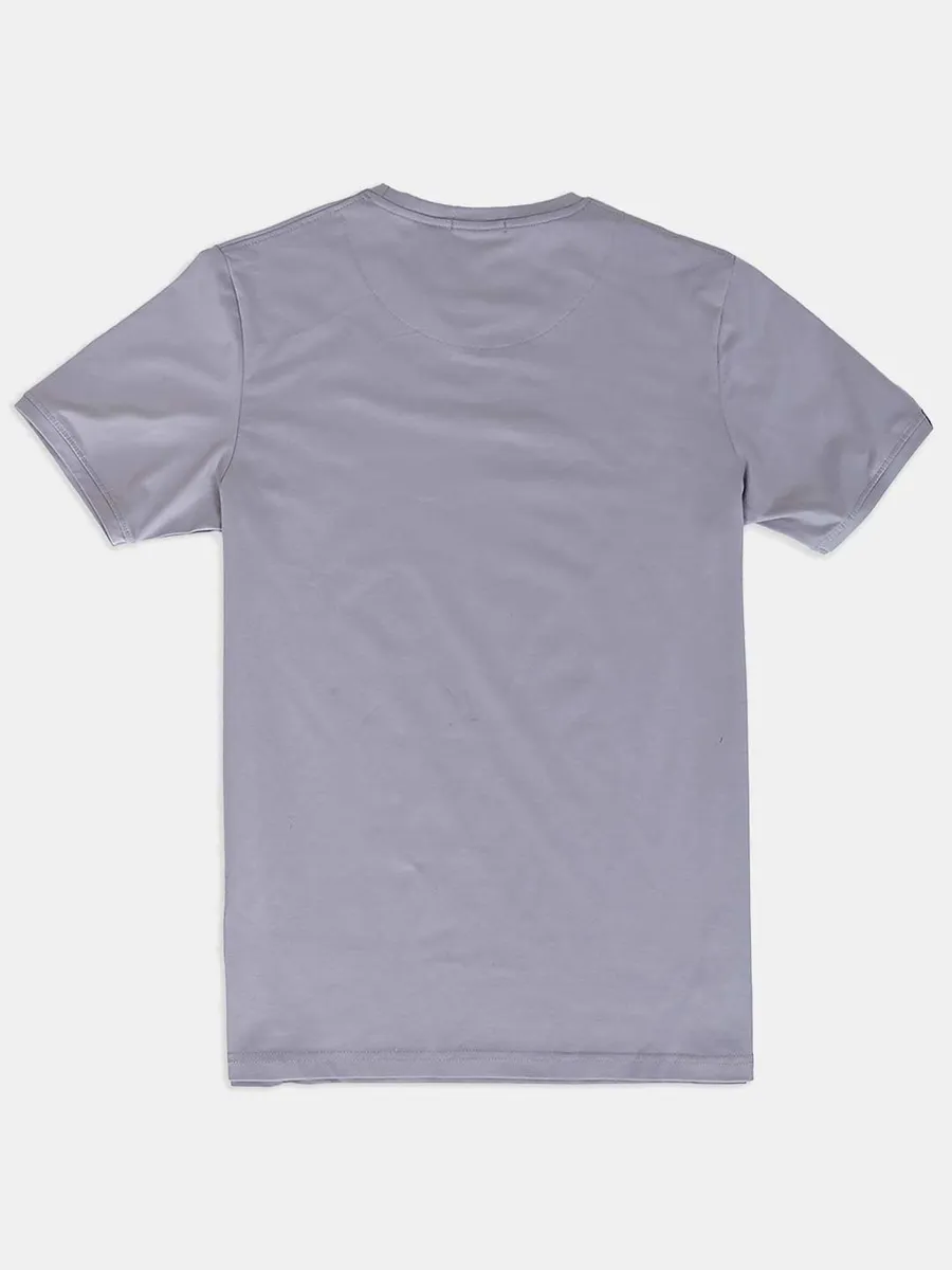 River Blue solid grey slim fit t-shirt