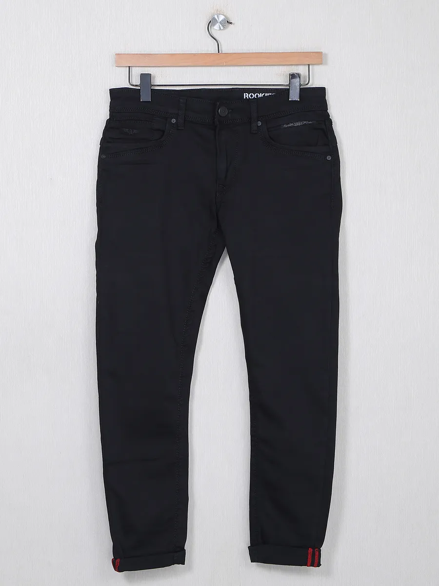 Rookies black denim jeans for men