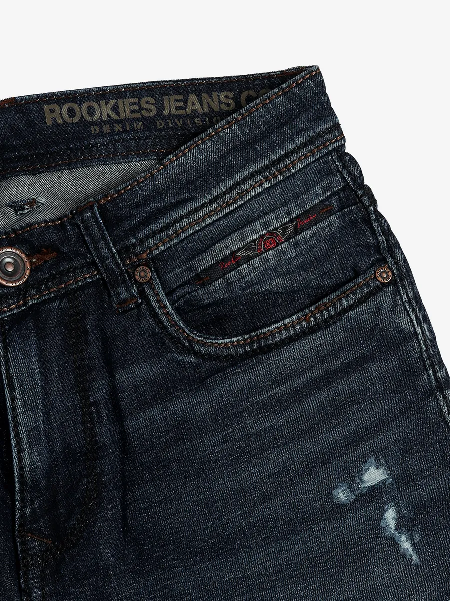ROOKIES dark blue ripped jeans