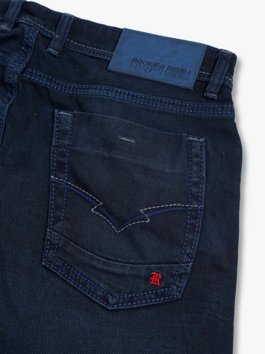 Rookies dark navy jeans in washed