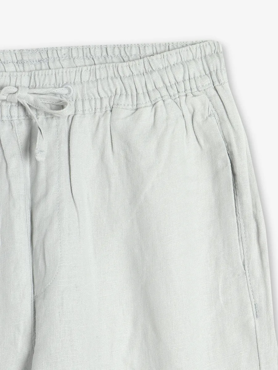 ROOKIES grey linen solid track pant