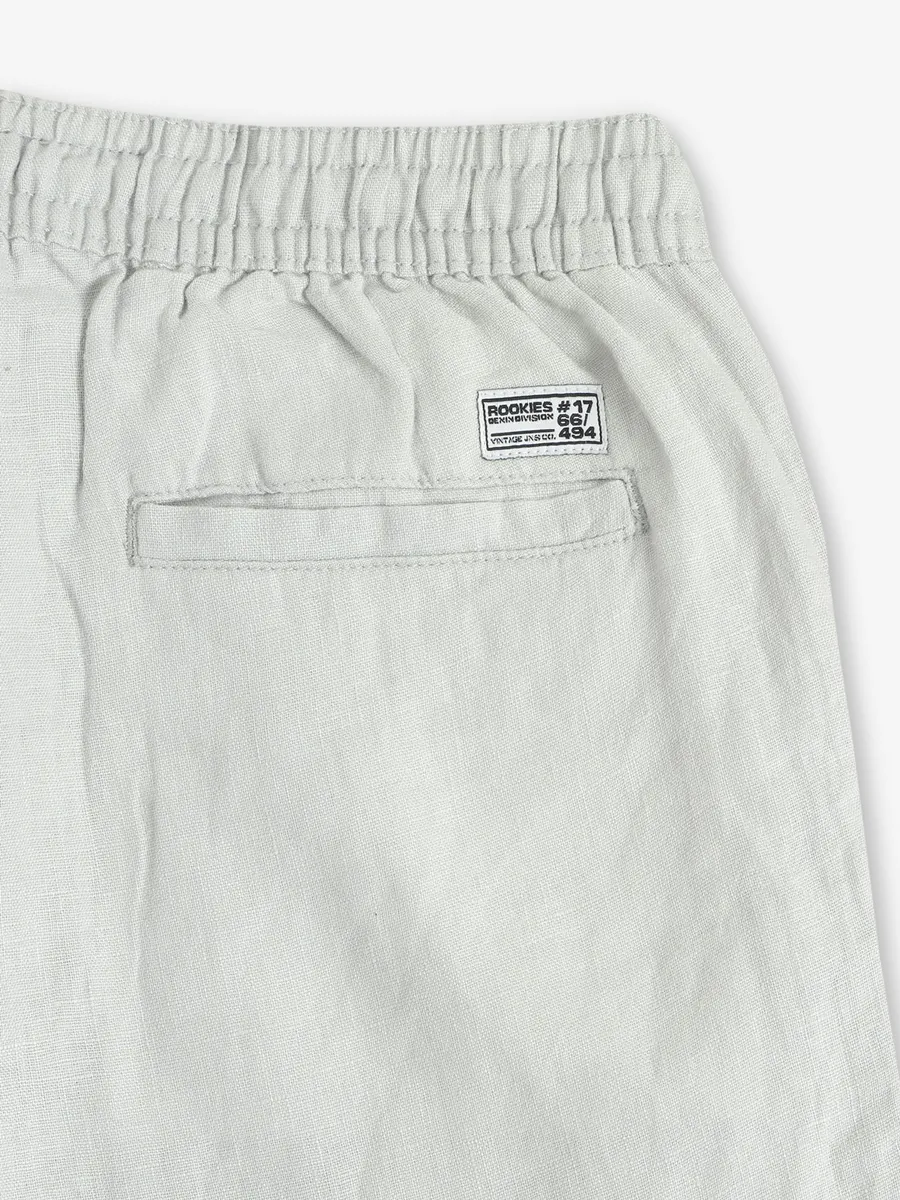 ROOKIES grey linen solid track pant