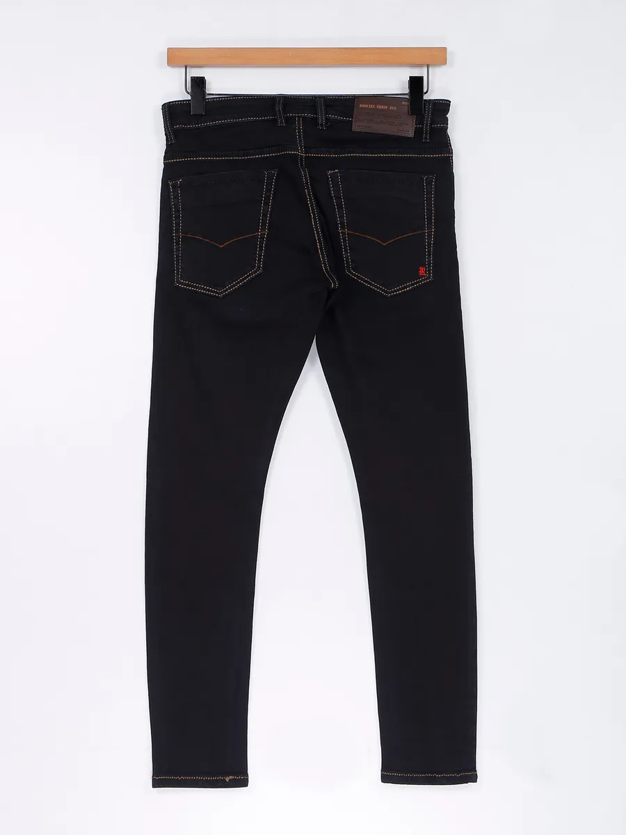 Rookies navy slim fit solid jeans