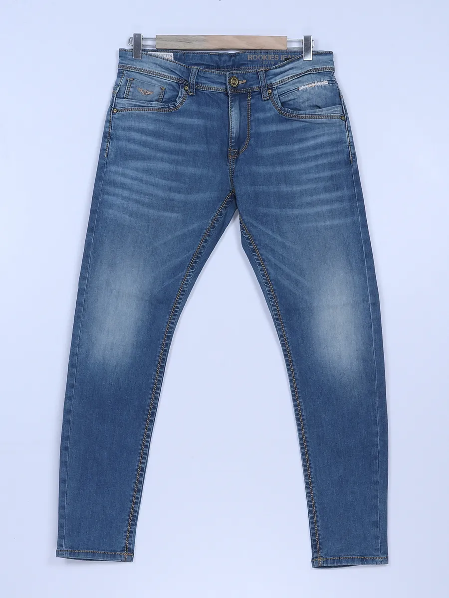Rookies trendy sky blue washed jeans