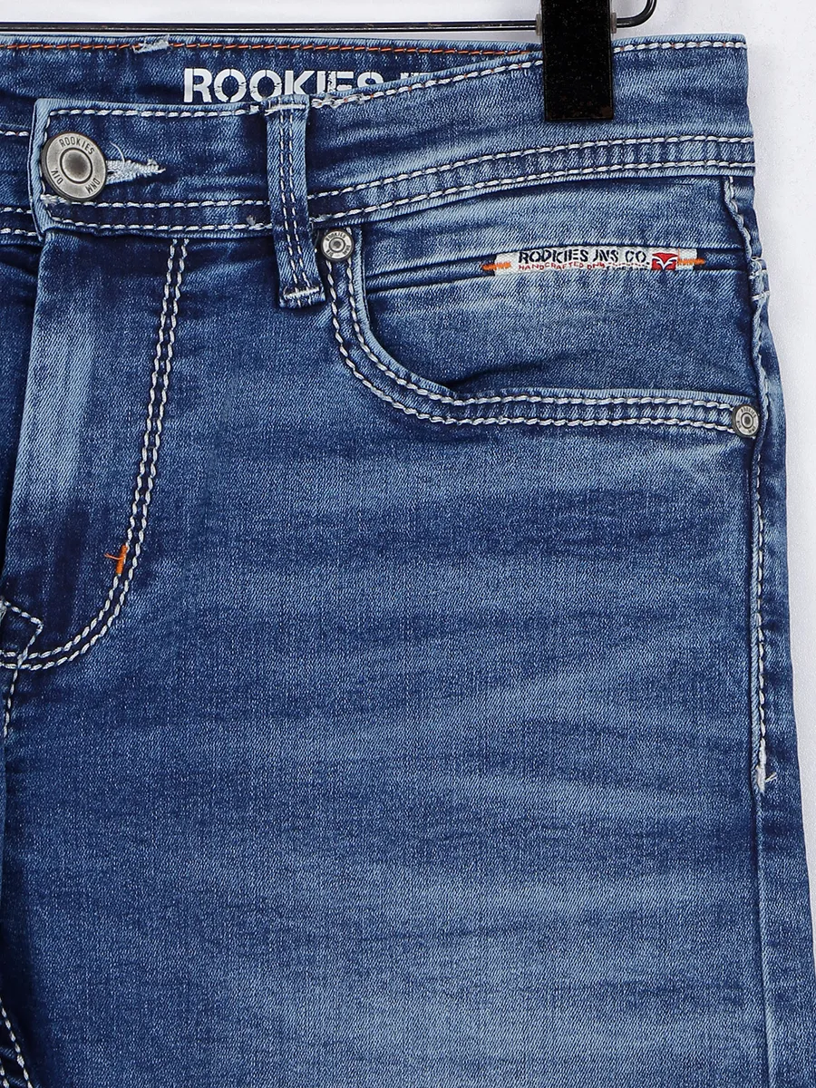 Rookies washed blue casual jeans
