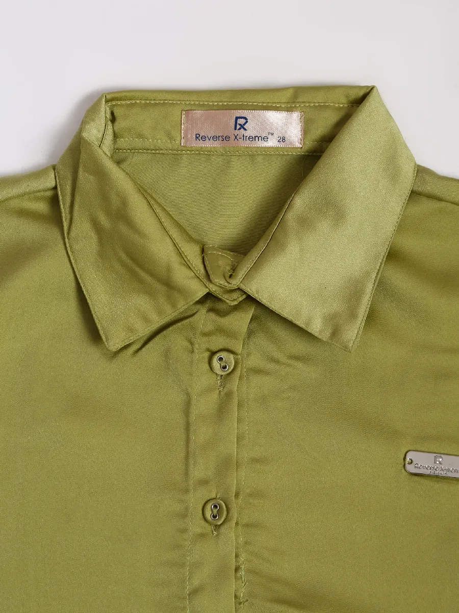 Roxy olive satin shirt