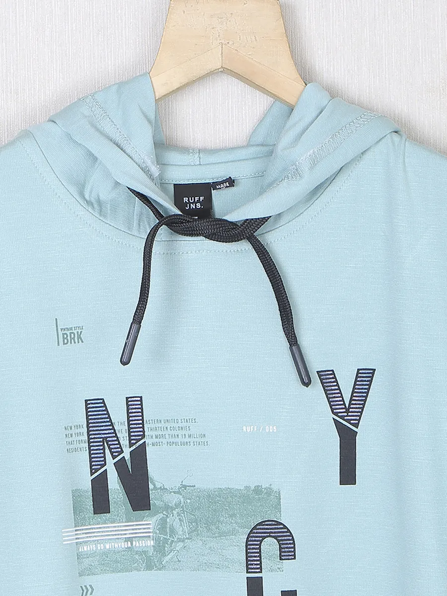 Ruff casual wear stone blue cotton t shirt
