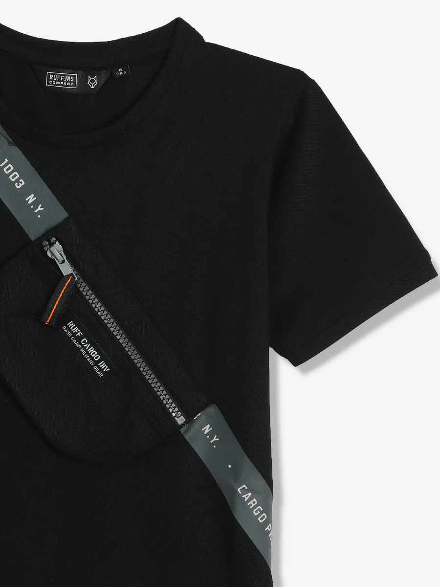 RUFF plain cotton t-shirt in black