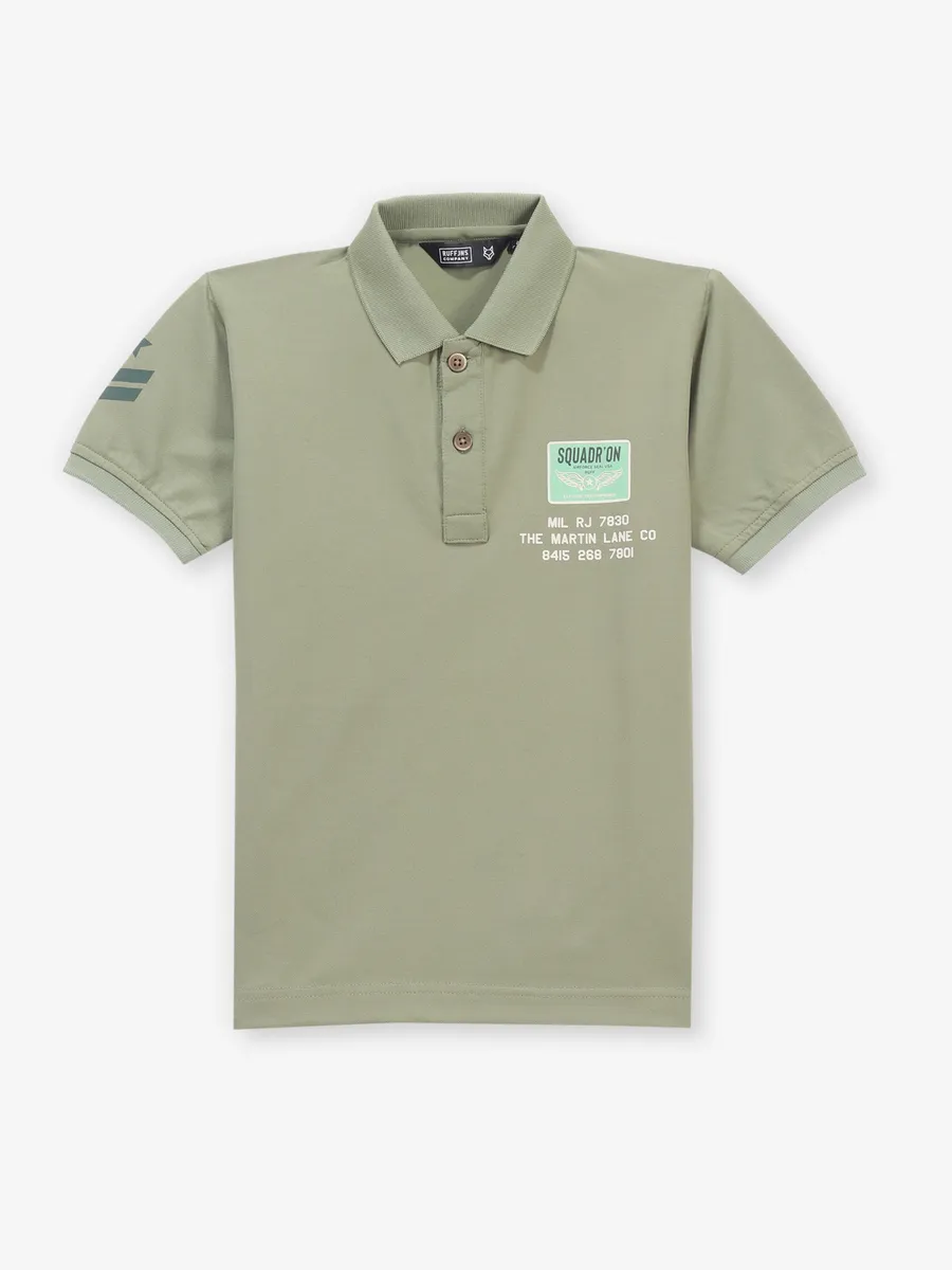 RUFF printed olive cotton boys t-shirt