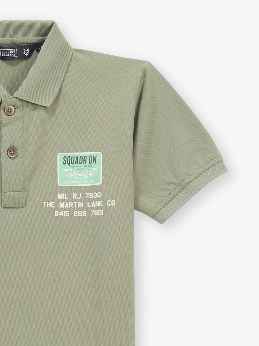 RUFF printed olive cotton boys t-shirt