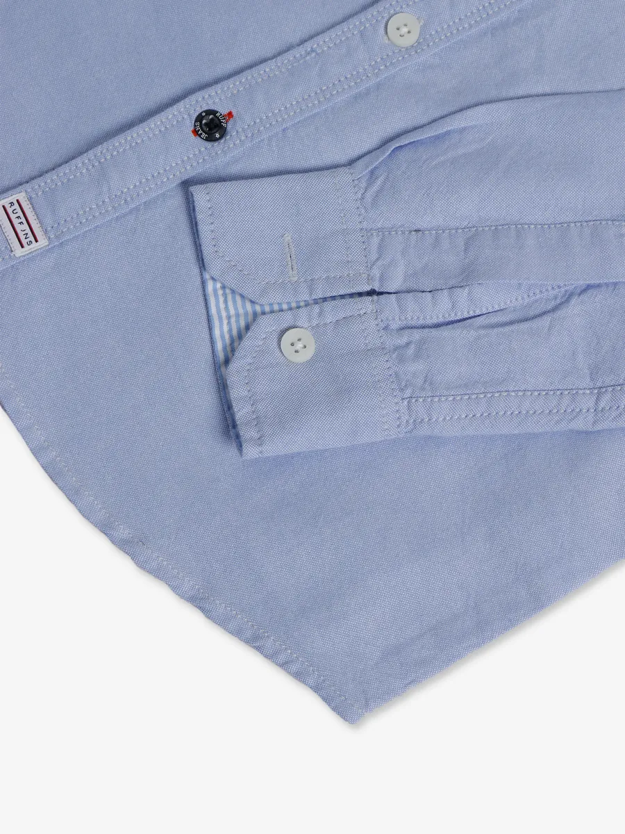 Ruff sky blue cotton plain shirt