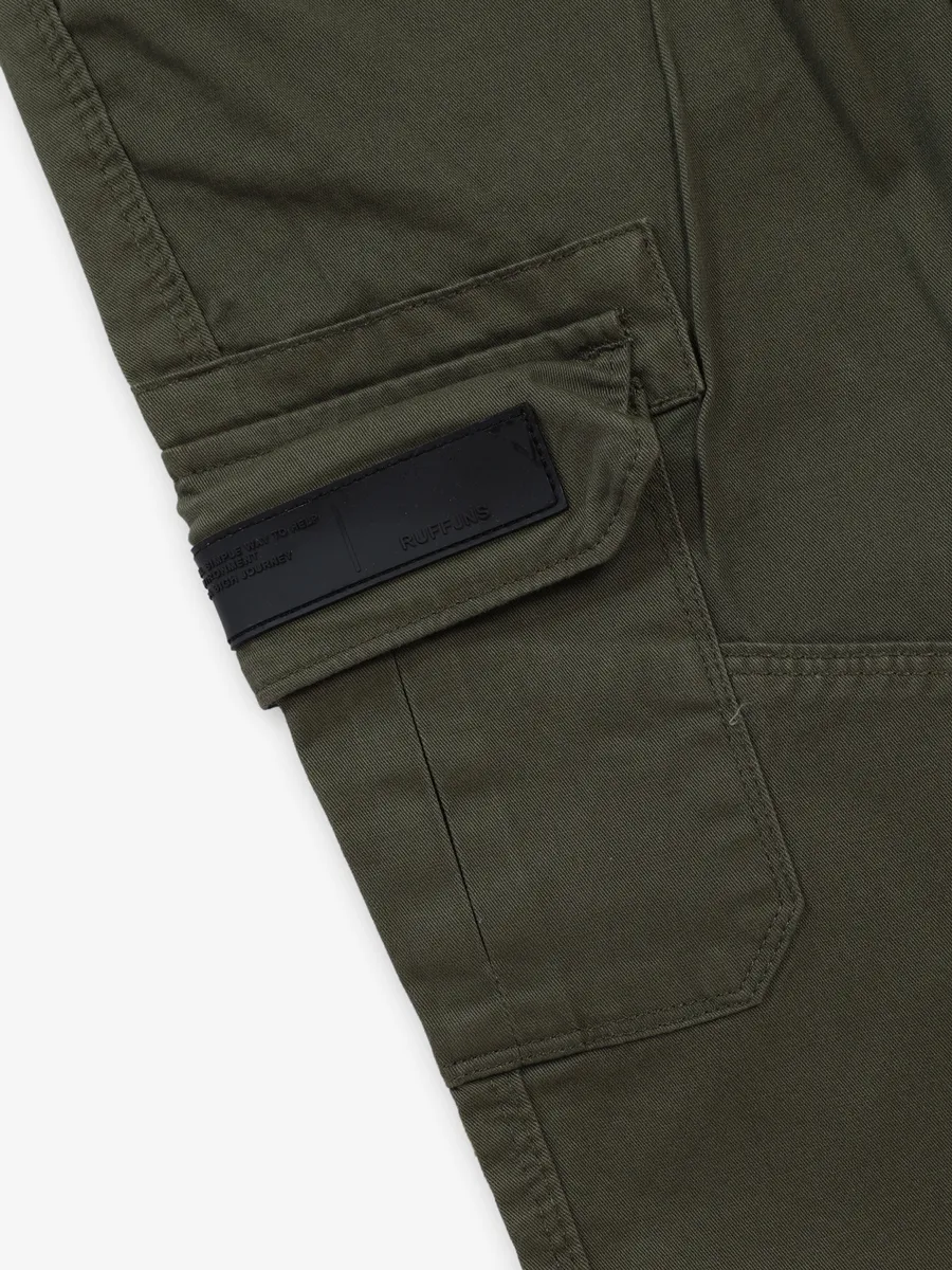 RUFF solid dark olive cotton cargo