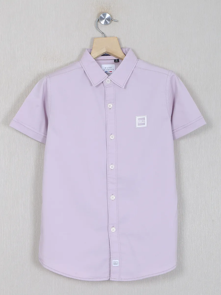Ruff solid purple cotton casual wear shirt