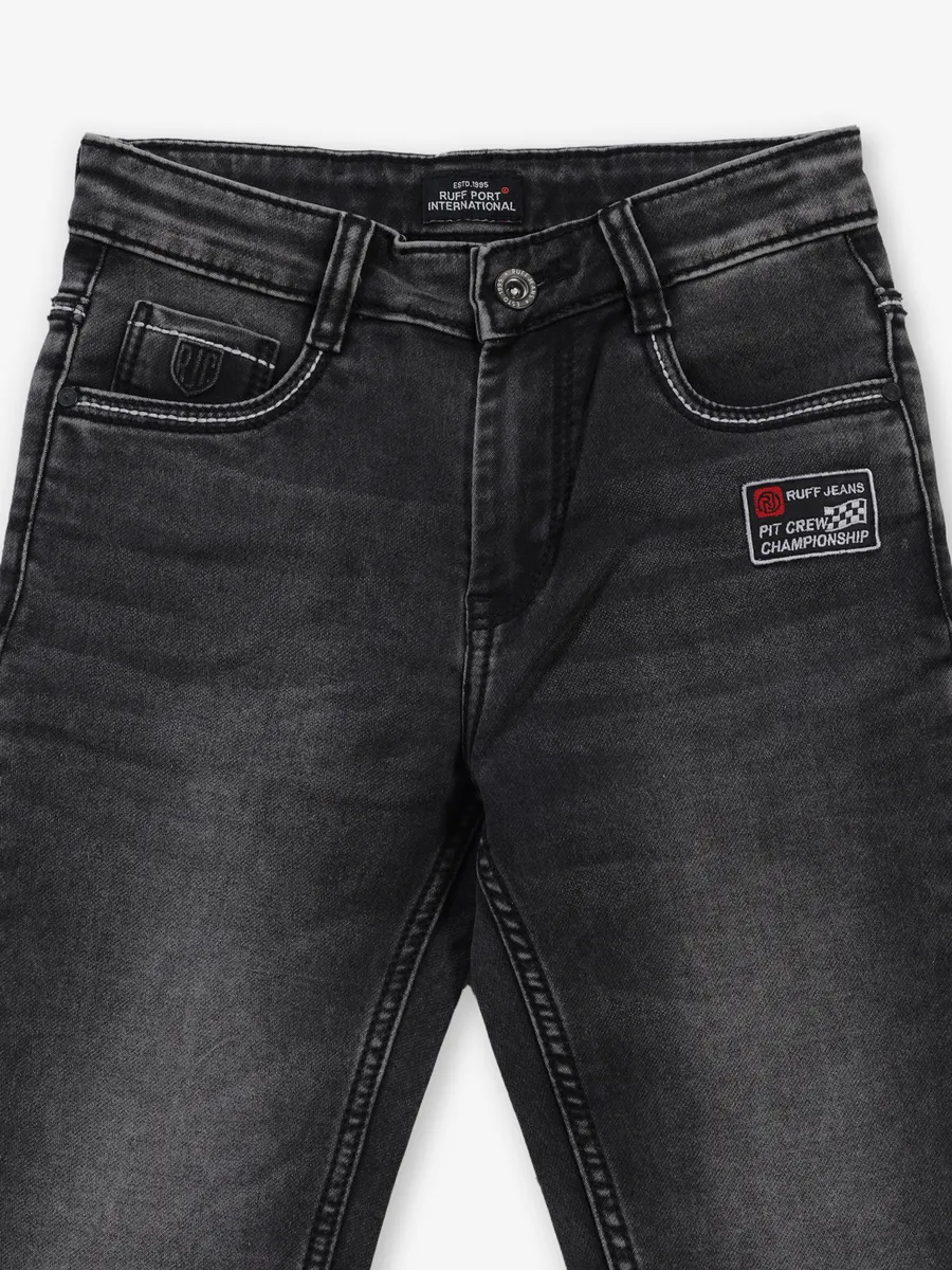 RUFF washed grey slim fit denim for boy