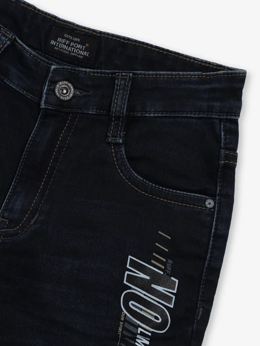 RUFF washed navy slim fit denim for little boy