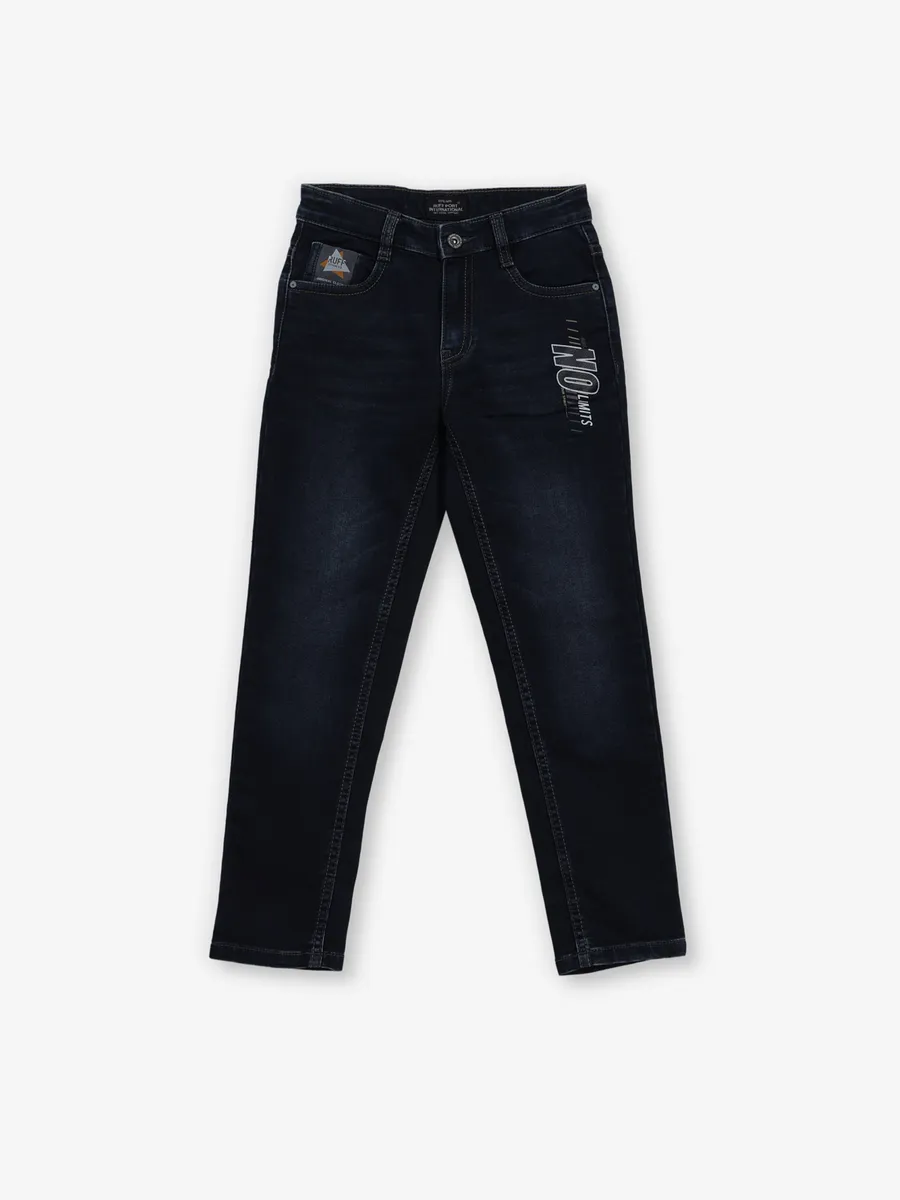 RUFF washed navy slim fit denim for little boy