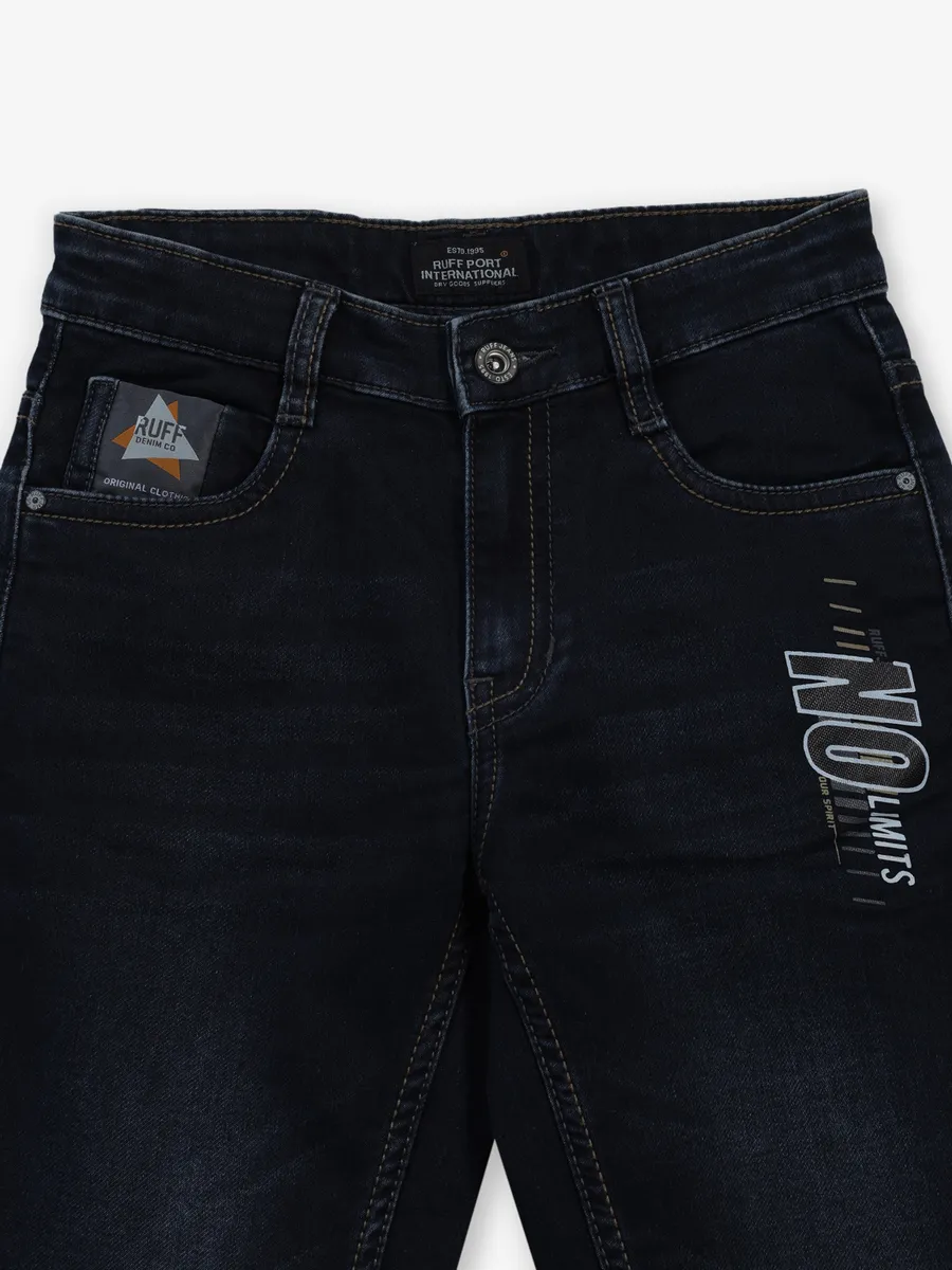 RUFF washed navy slim fit denim for little boy