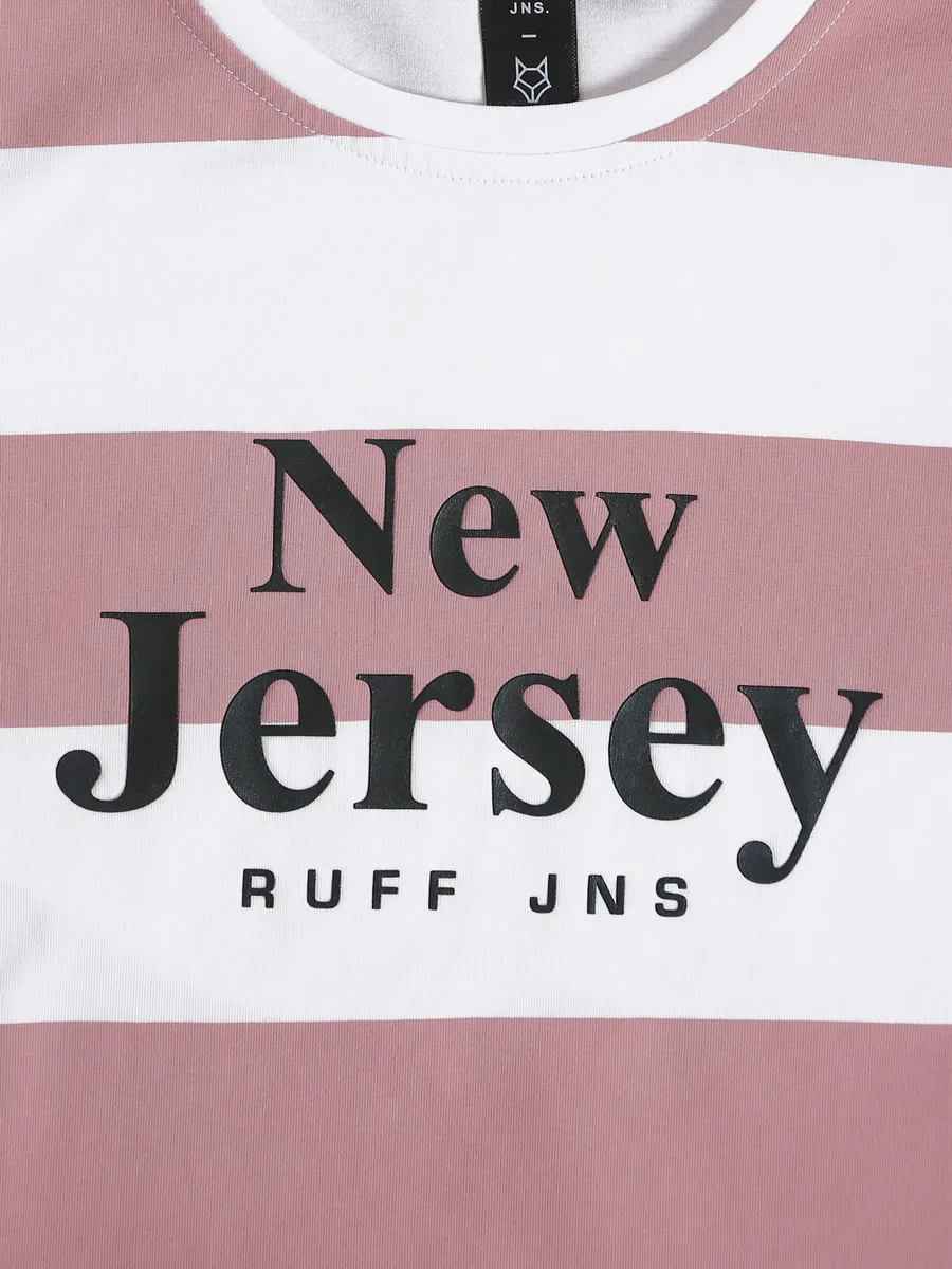 Ruff white and pink stripe t shirt