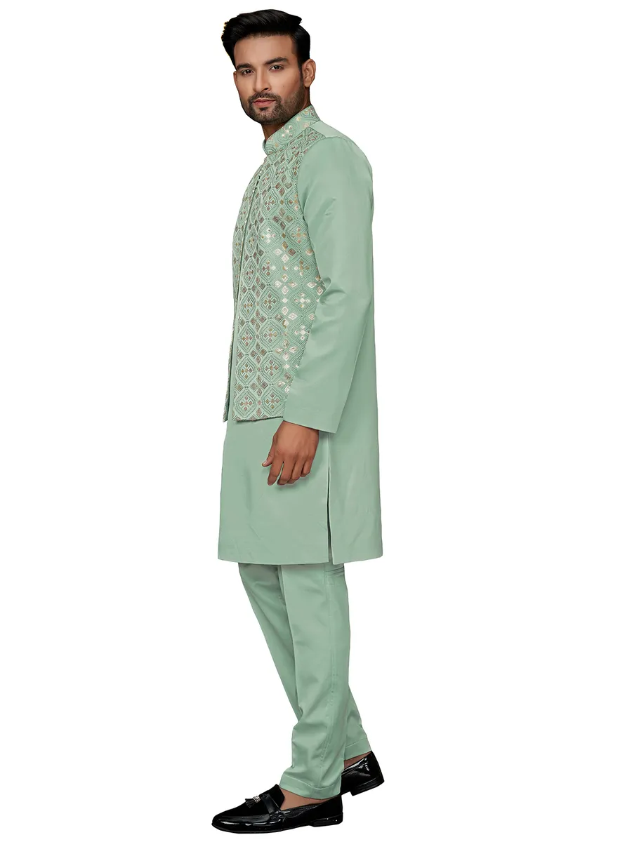 Sage green waistcoat set