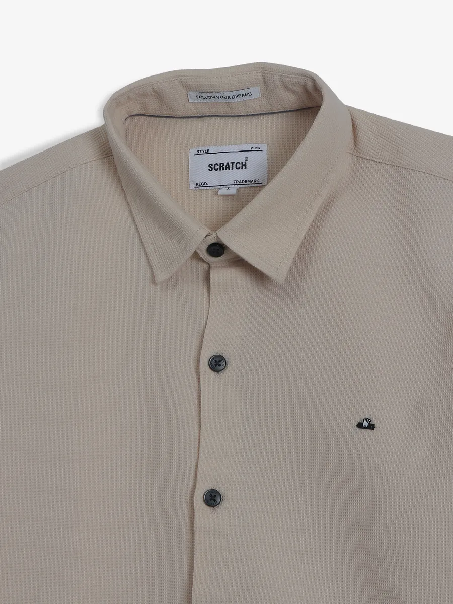 SCRATCH beige cotton shirt