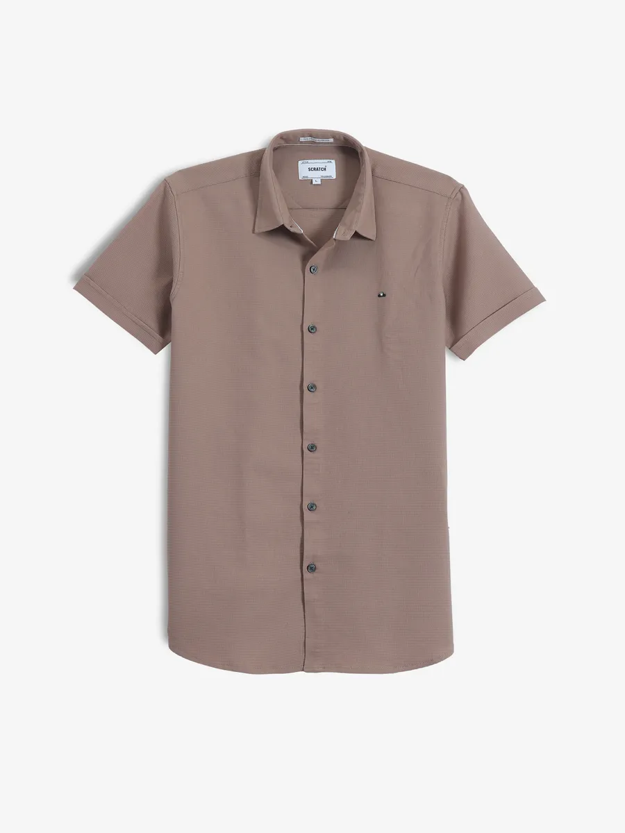 SCRATCH brown cotton shirt