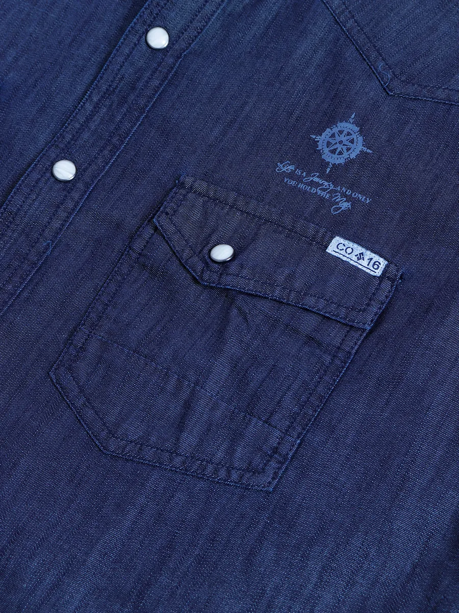 Scratch navy denim shirt