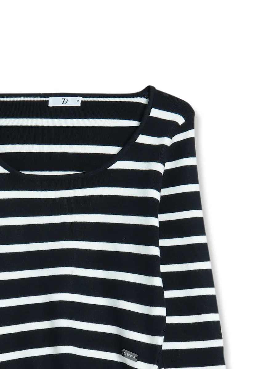 Sheczzar black and white stripe top