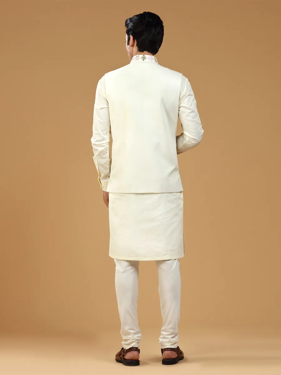 Silk cream wedding waistcoat set
