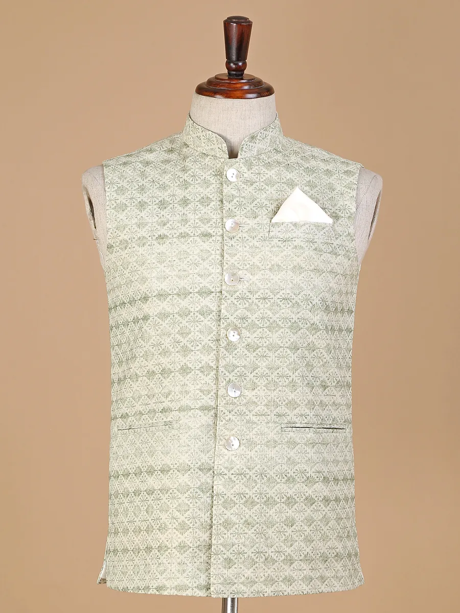 Silk light green rich waistcoat