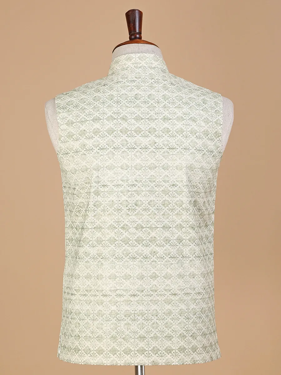 Silk light green rich waistcoat