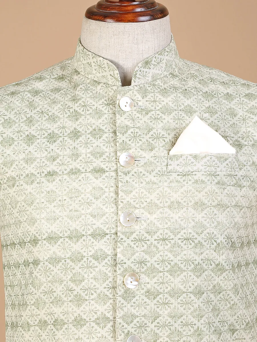 Silk light green rich waistcoat