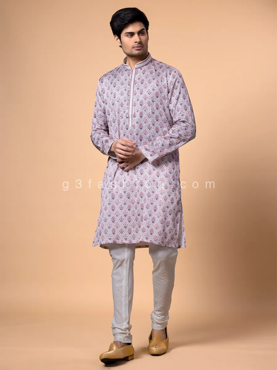 Silk peach festive wear kurta suit