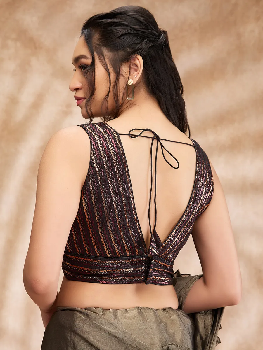 Silk trendy black blouse