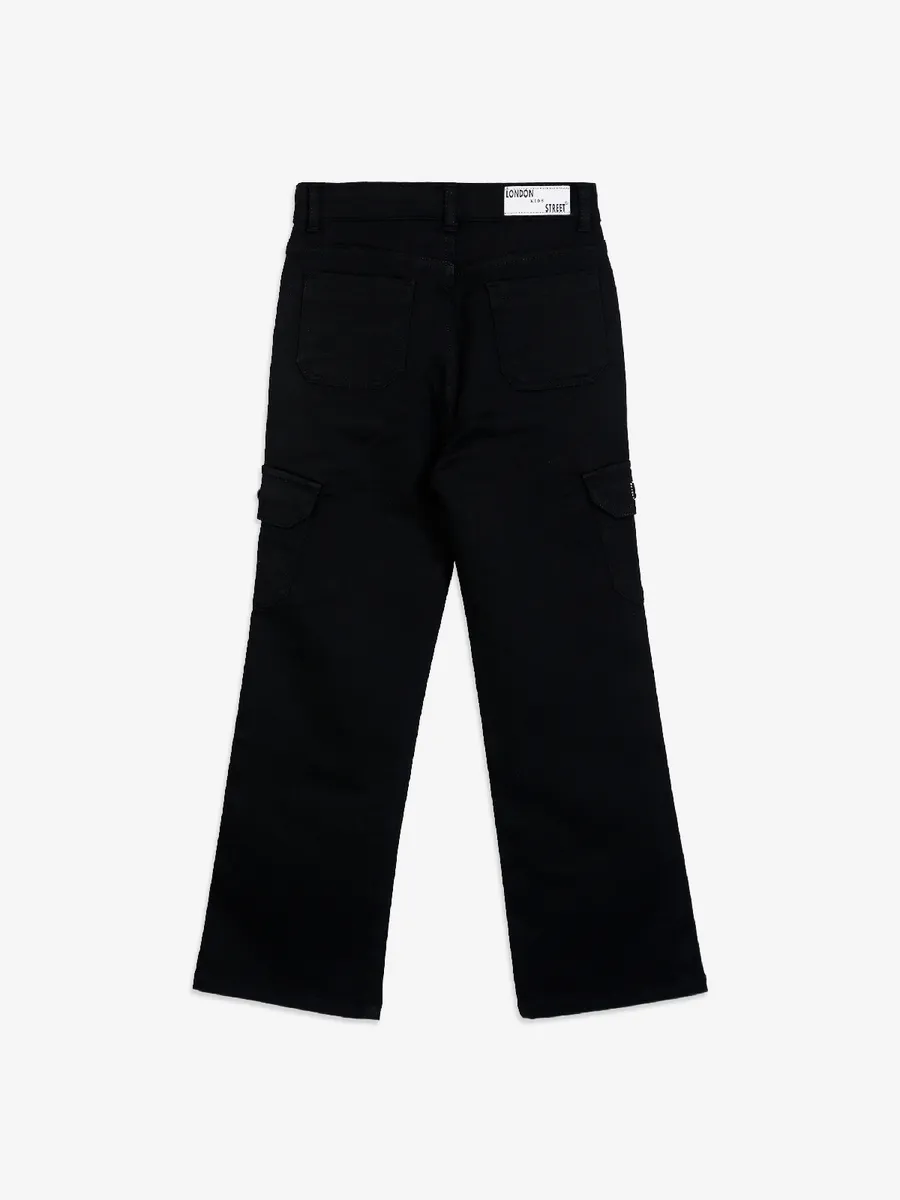 Silver Cross black solid cargo jeans