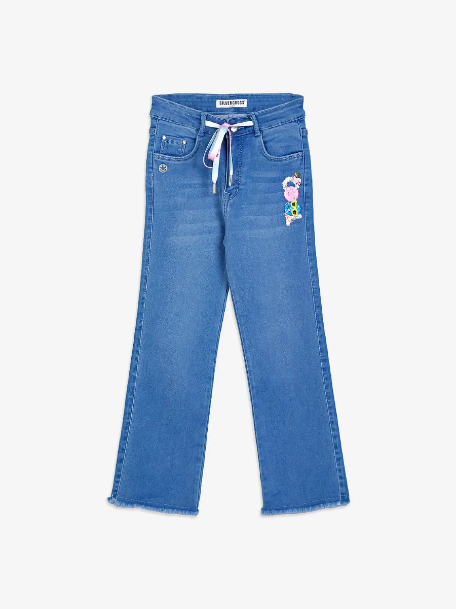 Silver Cross blue washed straight jeans