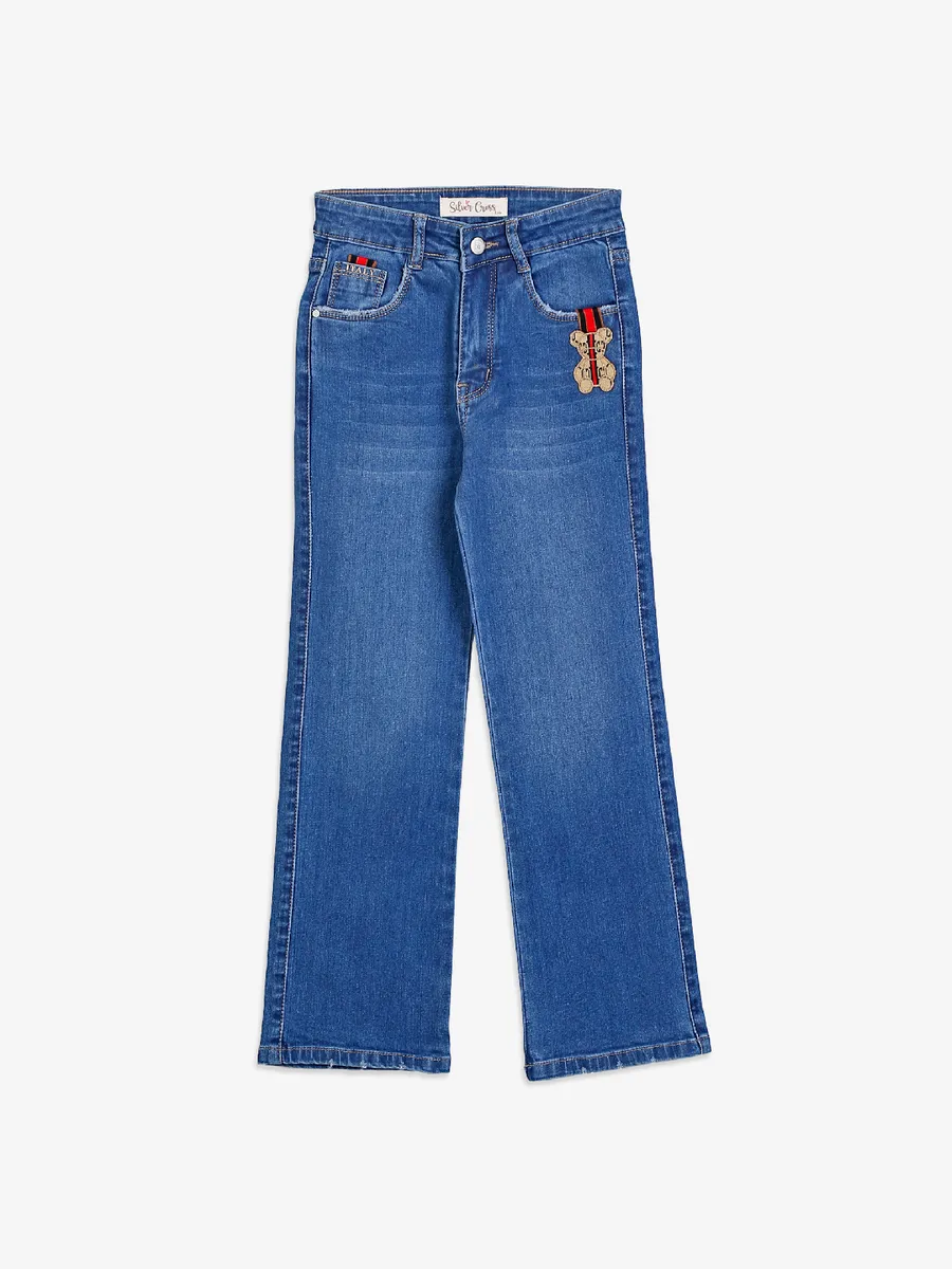 Silver Cross light blue washed straight jeans