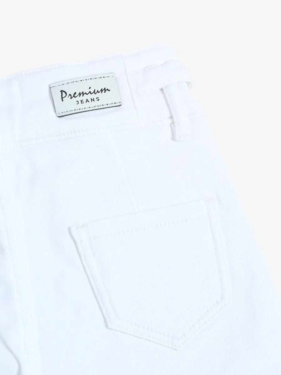 Silver Cross white solid jeans