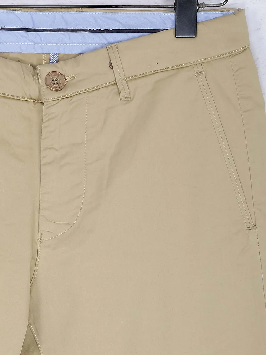 Sixth Element solid beige hue trouser