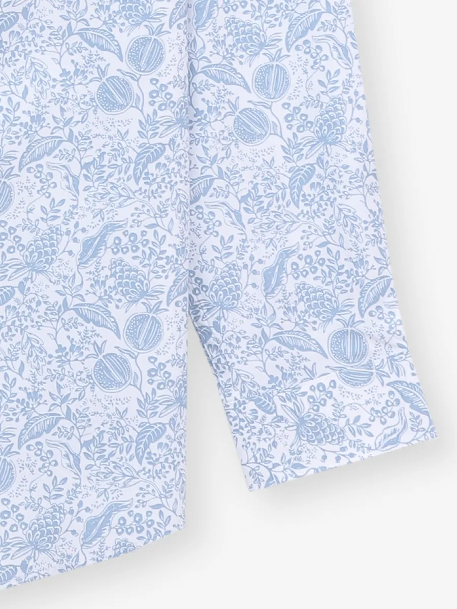 ALLEN SOLLY soothing sky blue floral design casual shirt