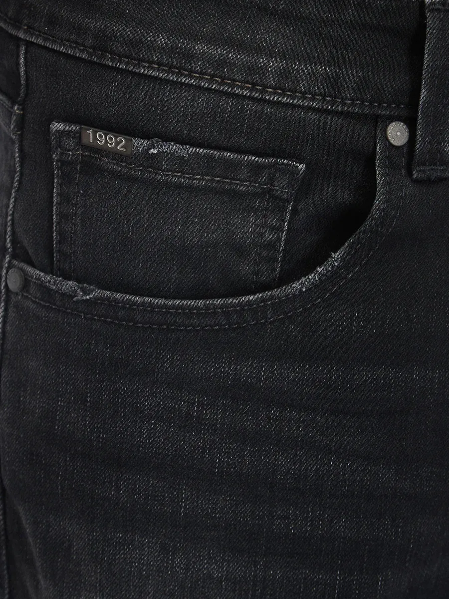 SPYKAR black washed denim jeans for men