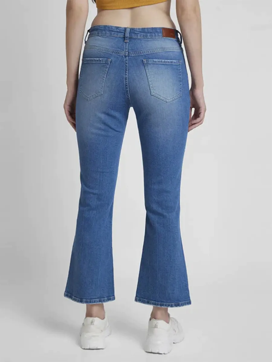 Spykar blue bootcut ankle length jeans