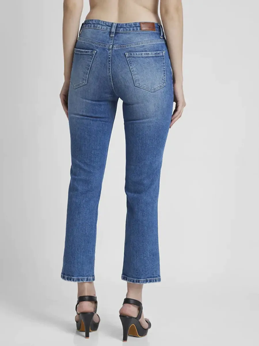 Spykar blue washed ankle length jeans