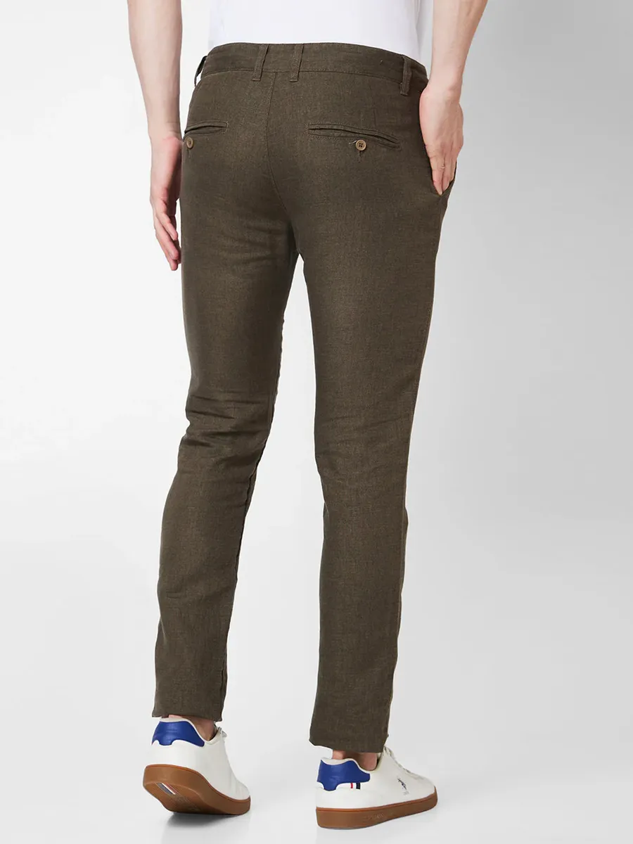 SPYKAR brown linen trouser