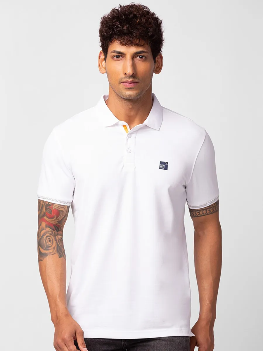 Spykar cotton white t shirt